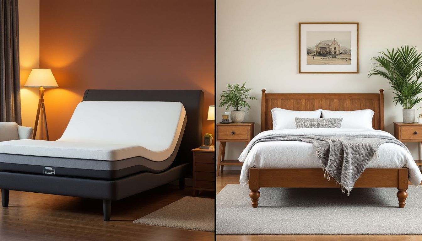 Comparison between adjustable beds and traditional beds for seniors.